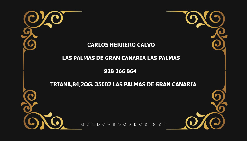 abogado Carlos Herrero Calvo en la localidad de Las Palmas de Gran Canaria