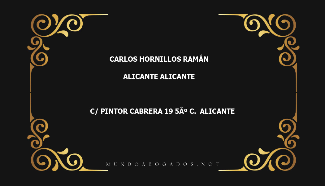 abogado Carlos Hornillos Ramán en la localidad de Alicante