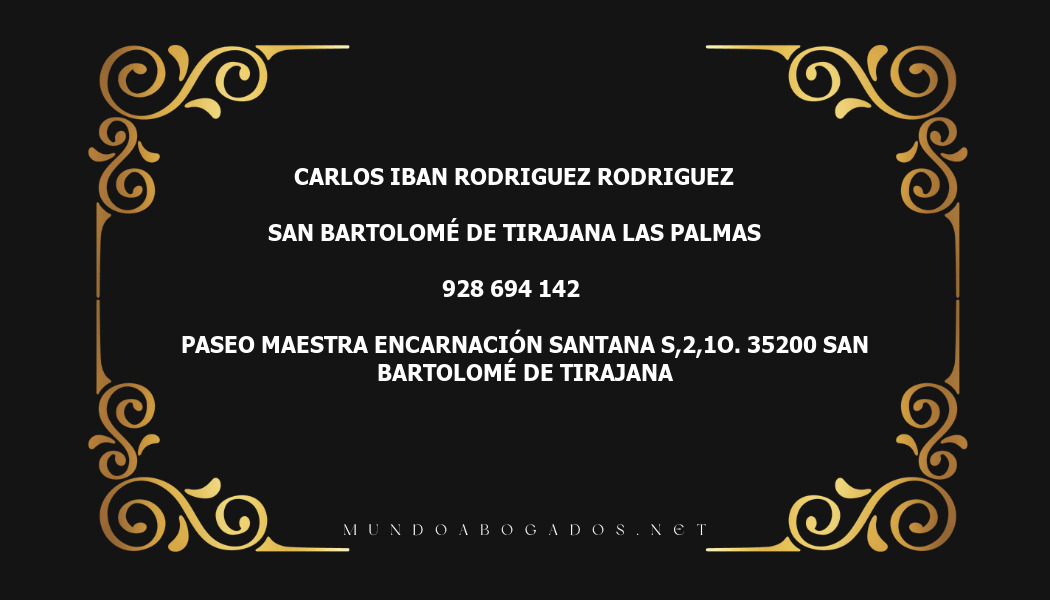 abogado Carlos Iban Rodriguez Rodriguez en la localidad de San Bartolomé de Tirajana