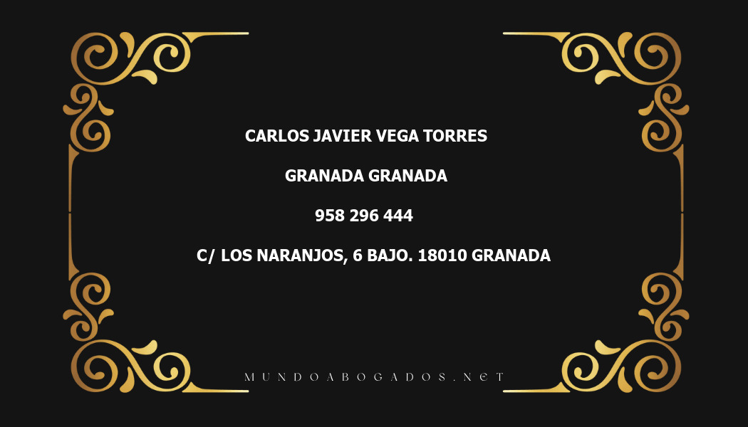 abogado Carlos Javier Vega Torres en la localidad de Granada