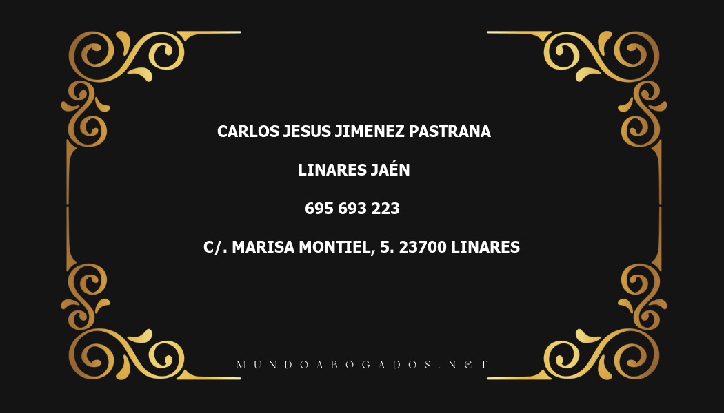 abogado Carlos Jesus Jimenez Pastrana en la localidad de Linares