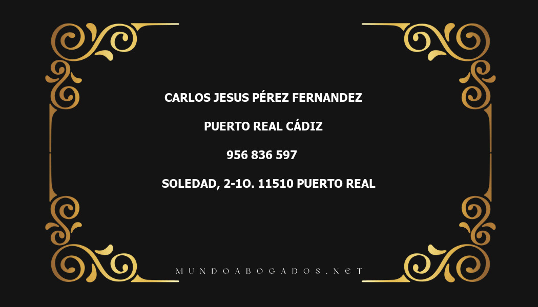 abogado Carlos Jesus Pérez Fernandez en la localidad de Puerto Real