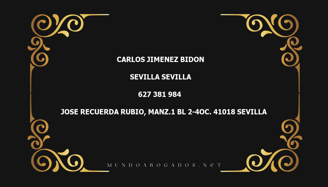 abogado Carlos Jimenez Bidon en la localidad de Sevilla