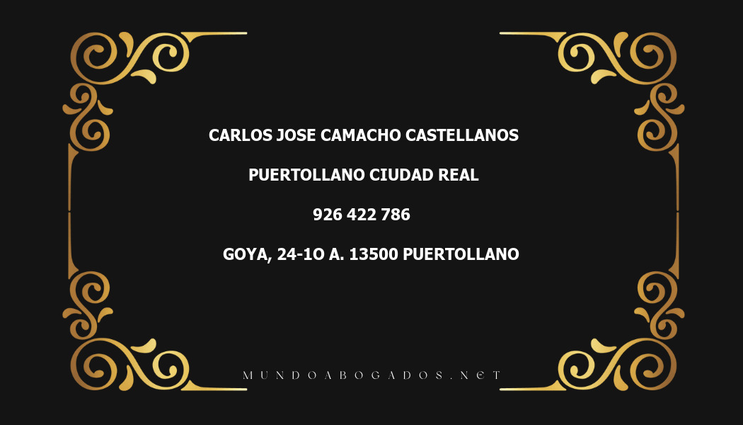 abogado Carlos Jose Camacho Castellanos en la localidad de Puertollano