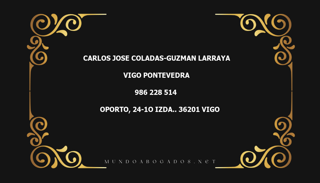 abogado Carlos Jose Coladas-Guzman Larraya en la localidad de Vigo