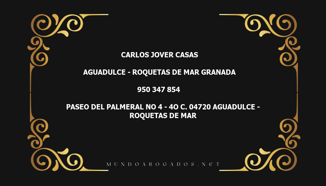 abogado Carlos Jover Casas en la localidad de Aguadulce - Roquetas de mar