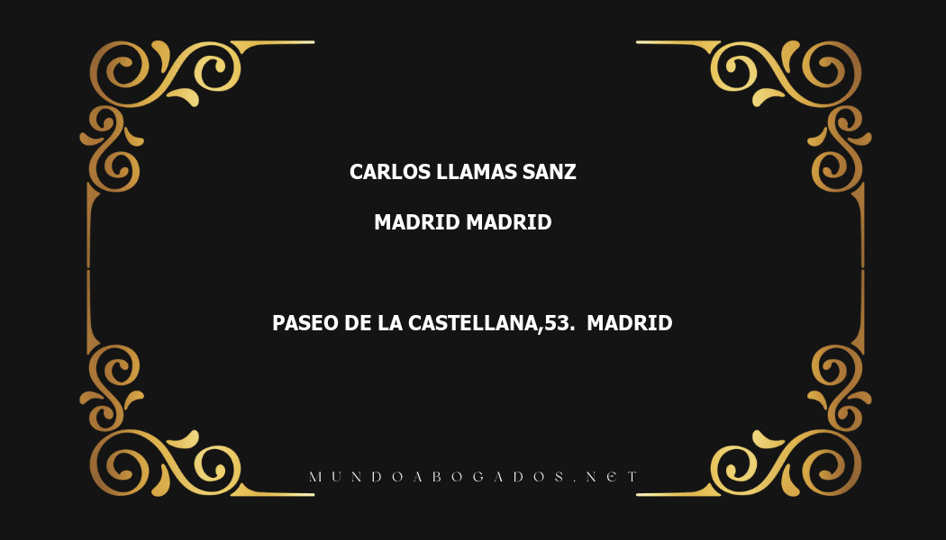 abogado Carlos Llamas Sanz en la localidad de Madrid