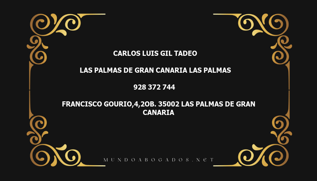 abogado Carlos Luis Gil Tadeo en la localidad de Las Palmas de Gran Canaria