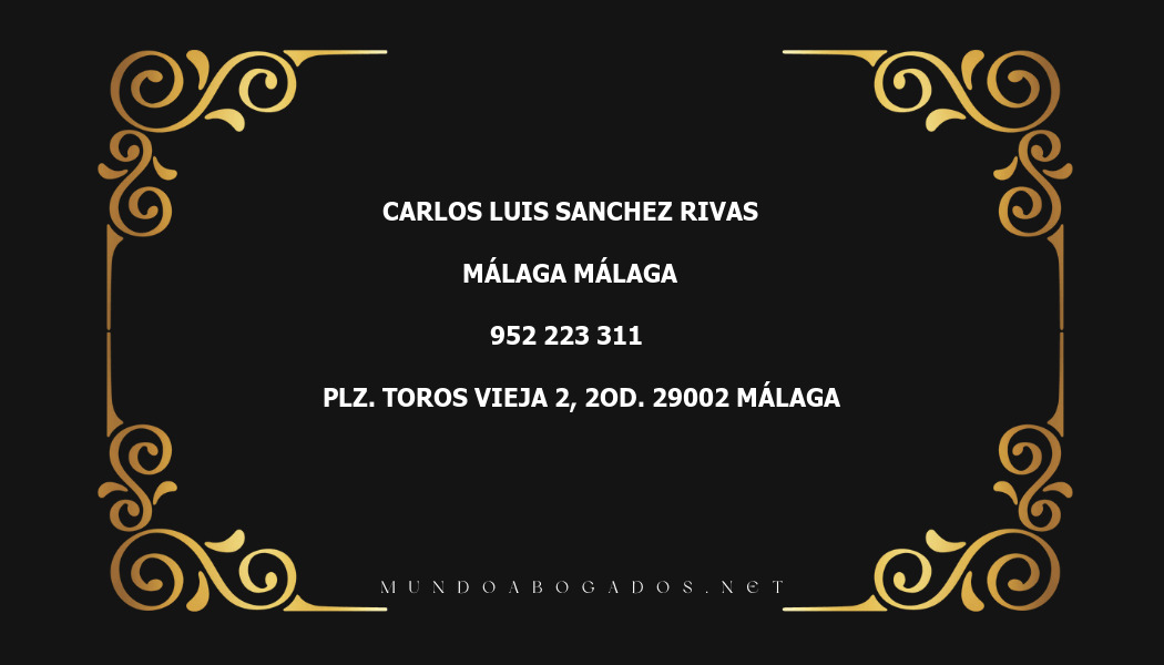 abogado Carlos Luis Sanchez Rivas en la localidad de Málaga