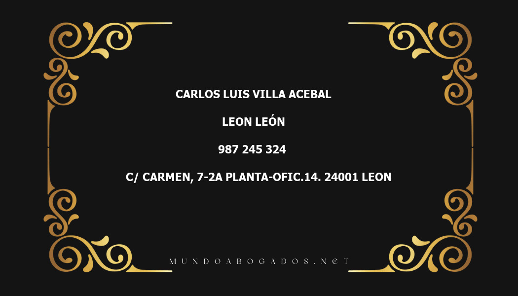 abogado Carlos Luis Villa Acebal en la localidad de Leon