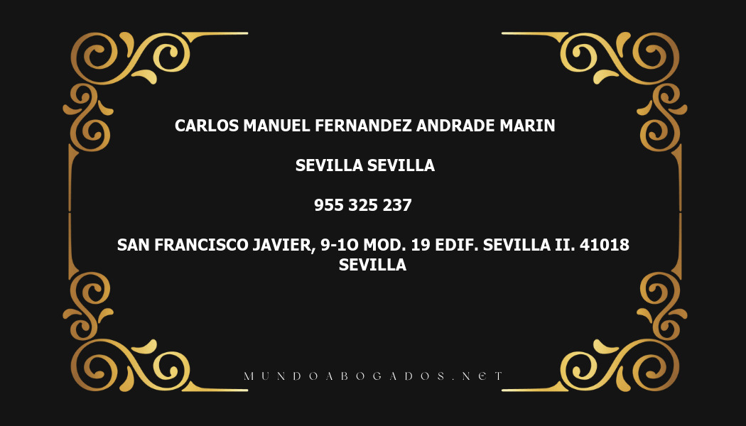 abogado Carlos Manuel Fernandez Andrade Marin en la localidad de Sevilla