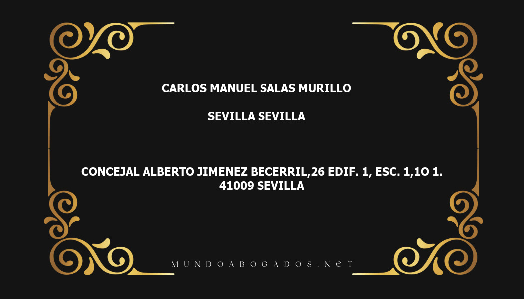 abogado Carlos Manuel Salas Murillo en la localidad de Sevilla