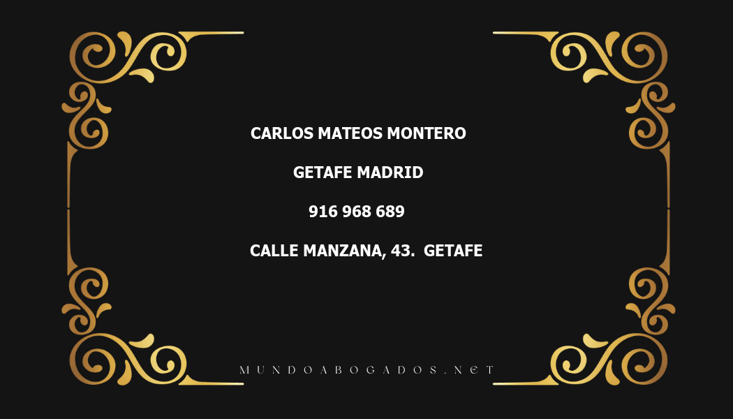 abogado Carlos Mateos Montero en la localidad de Getafe