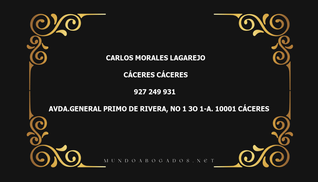 abogado Carlos Morales Lagarejo en la localidad de Cáceres