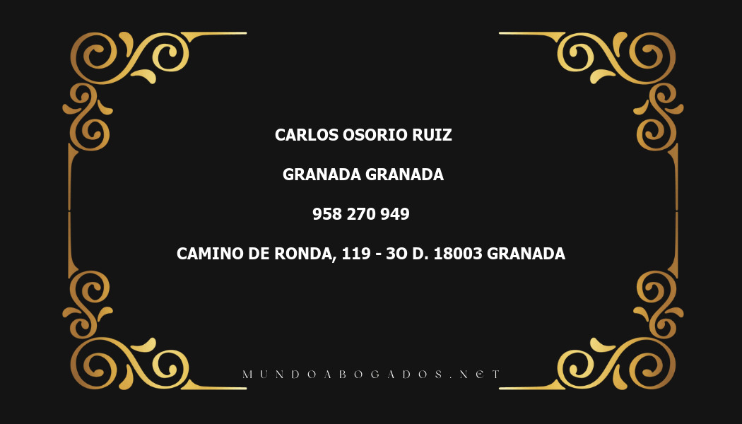 abogado Carlos Osorio Ruiz en la localidad de Granada