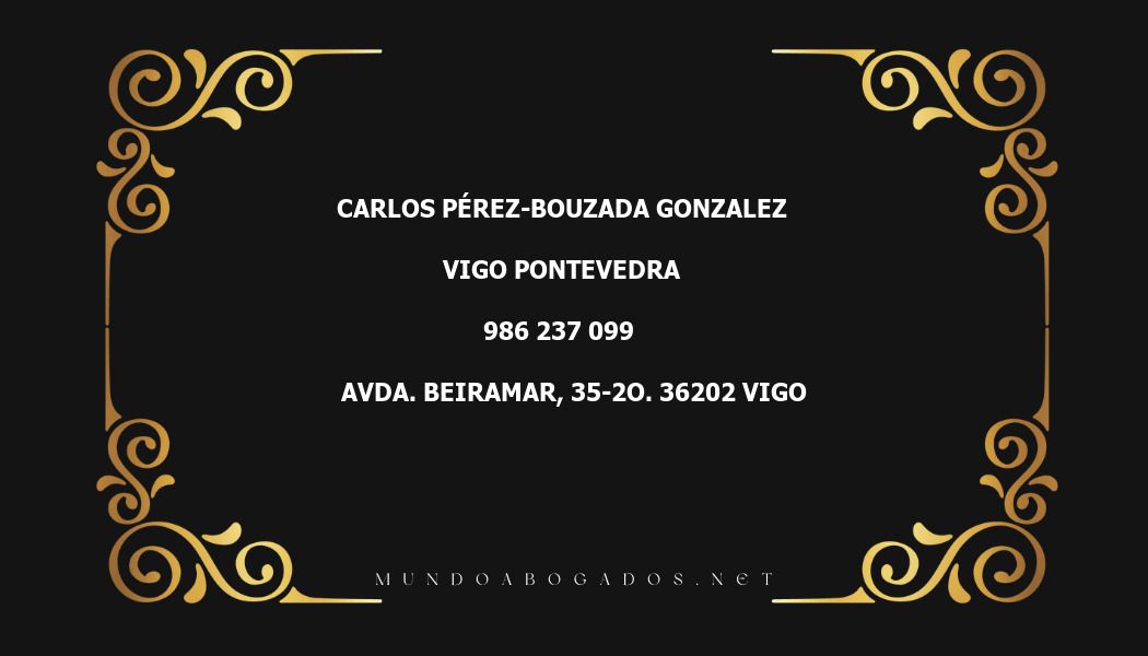 abogado Carlos Pérez-Bouzada Gonzalez en la localidad de Vigo