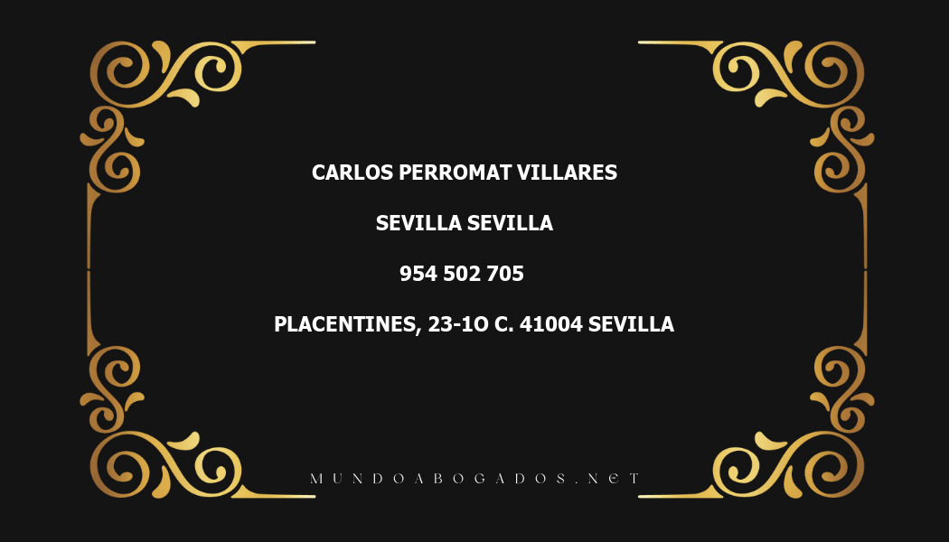 abogado Carlos Perromat Villares en la localidad de Sevilla