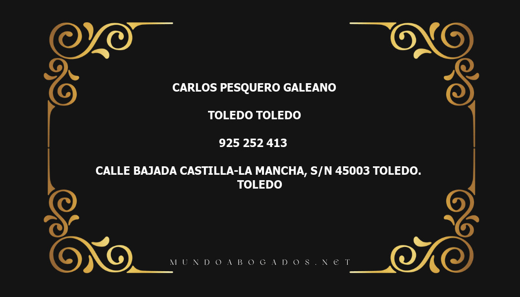 abogado Carlos Pesquero Galeano en la localidad de Toledo