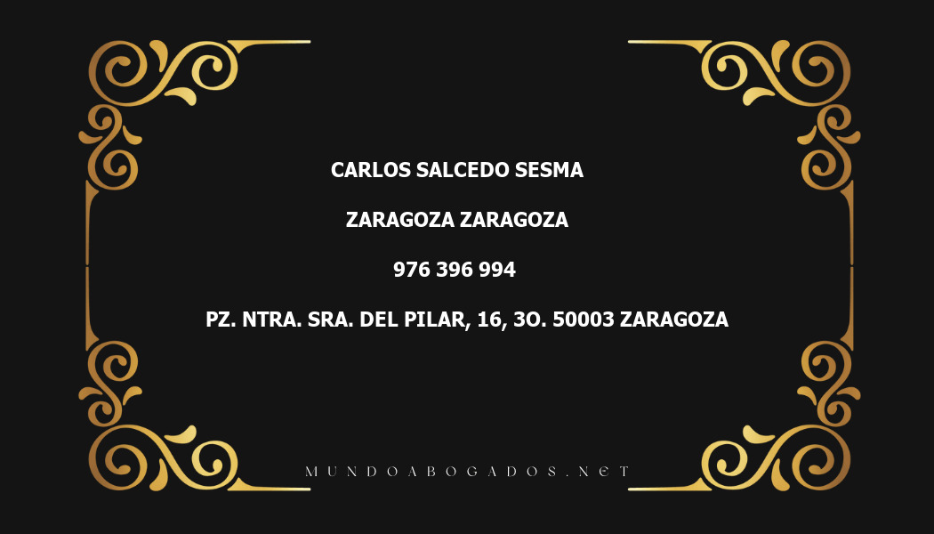 abogado Carlos Salcedo Sesma en la localidad de Zaragoza