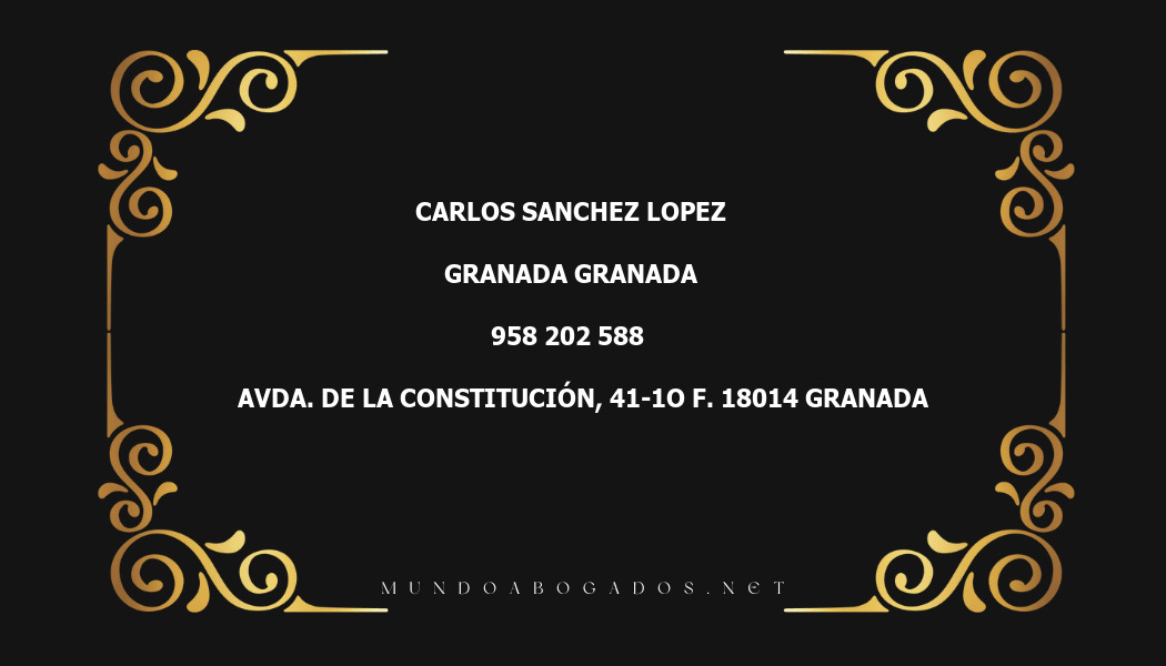 abogado Carlos Sanchez Lopez en la localidad de Granada