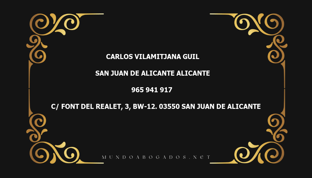 abogado Carlos Vilamitjana Guil en la localidad de San Juan de Alicante