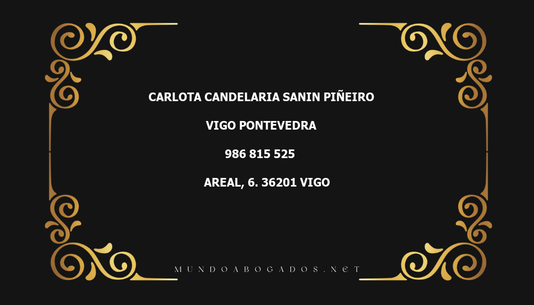 abogado Carlota Candelaria Sanin Piñeiro en la localidad de Vigo