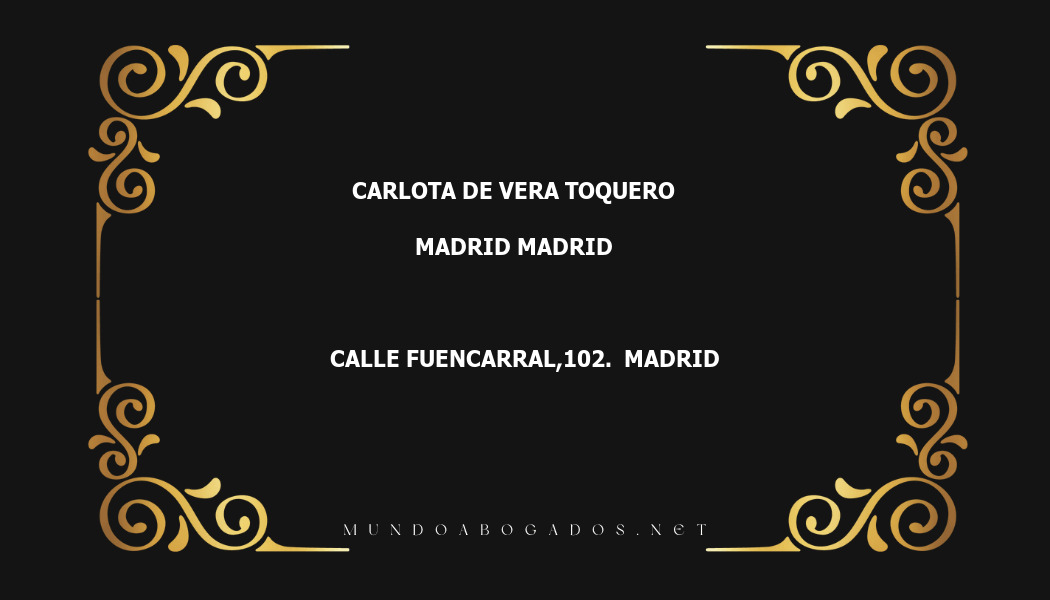 abogado Carlota De Vera Toquero en la localidad de Madrid