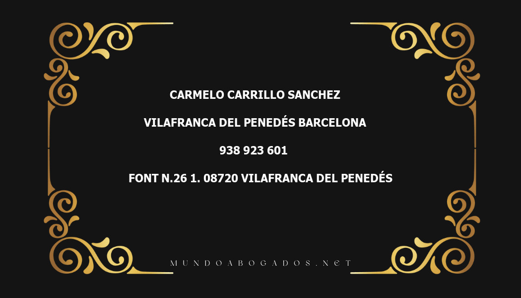 abogado Carmelo Carrillo Sanchez en la localidad de Vilafranca del Penedés