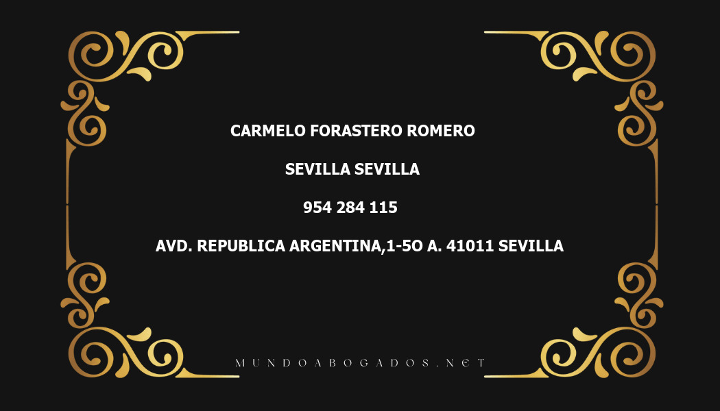 abogado Carmelo Forastero Romero en la localidad de Sevilla