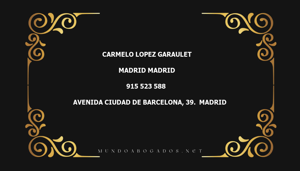 abogado Carmelo Lopez Garaulet en la localidad de Madrid