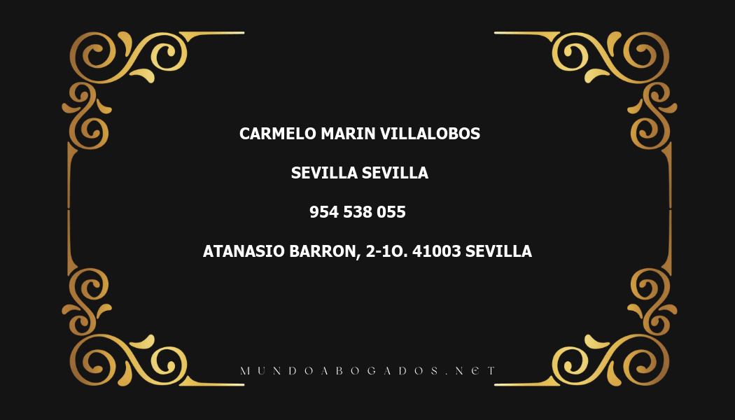 abogado Carmelo Marin Villalobos en la localidad de Sevilla