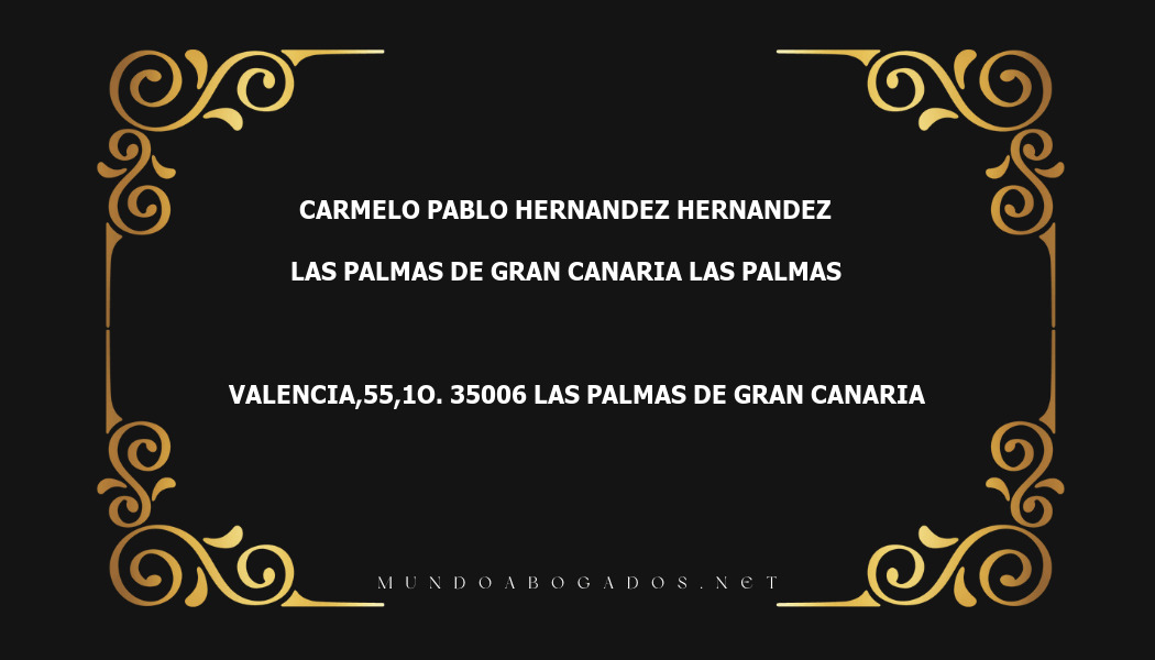 abogado Carmelo Pablo Hernandez Hernandez en la localidad de Las Palmas de Gran Canaria