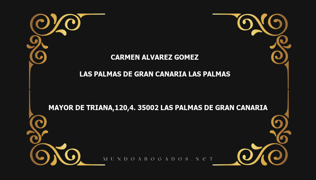 abogado Carmen Alvarez Gomez en la localidad de Las Palmas de Gran Canaria