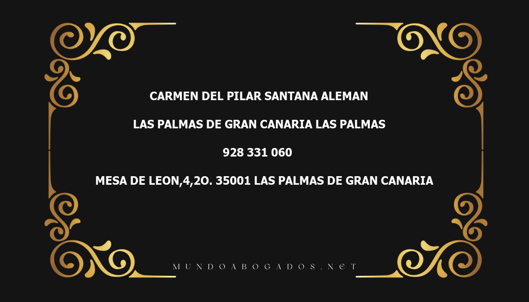 abogado Carmen Del Pilar Santana Aleman en la localidad de Las Palmas de Gran Canaria