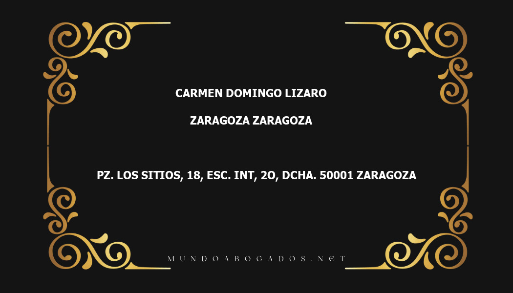 abogado Carmen Domingo Lizaro en la localidad de Zaragoza