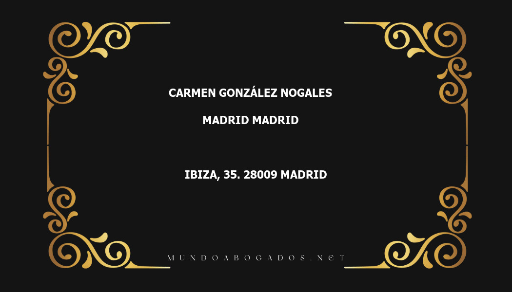 abogado Carmen González Nogales en la localidad de Madrid