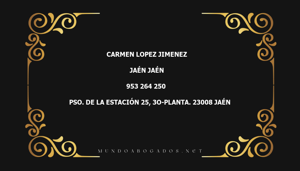 abogado Carmen Lopez Jimenez en la localidad de Jaén