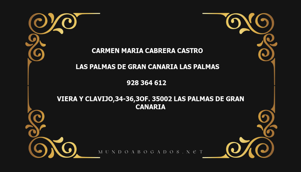 abogado Carmen Maria Cabrera Castro en la localidad de Las Palmas de Gran Canaria