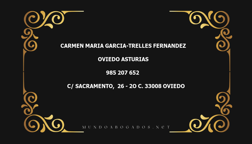 abogado Carmen Maria Garcia-Trelles Fernandez en la localidad de Oviedo