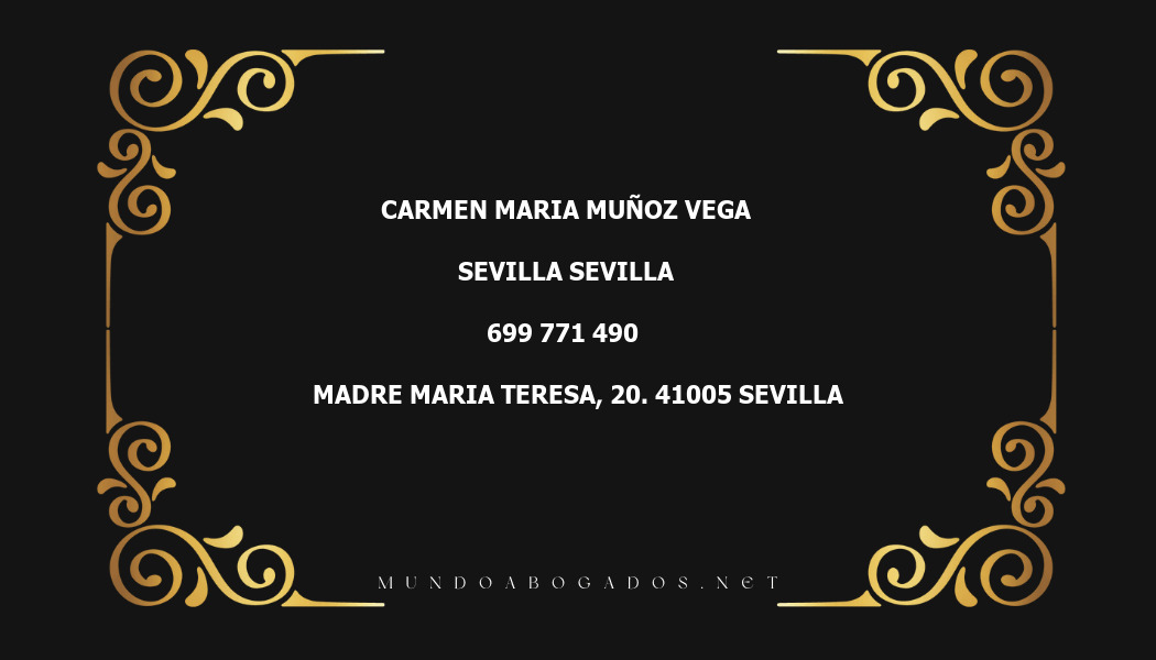 abogado Carmen Maria Muñoz Vega en la localidad de Sevilla