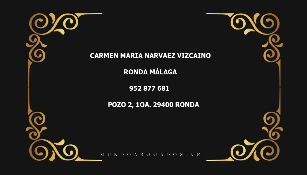 abogado Carmen Maria Narvaez Vizcaino en la localidad de Ronda