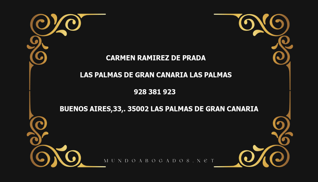 abogado Carmen Ramirez De Prada en la localidad de Las Palmas de Gran Canaria