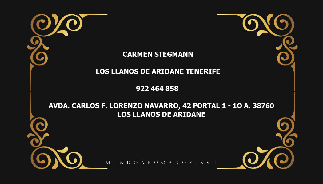 abogado Carmen Stegmann en la localidad de Los Llanos de Aridane