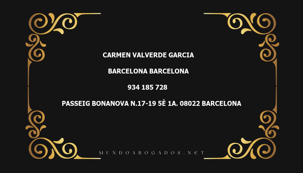 abogado Carmen Valverde Garcia en la localidad de Barcelona