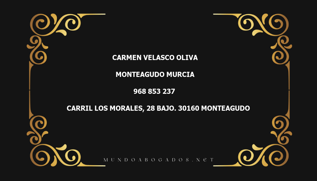 abogado Carmen Velasco Oliva en la localidad de Monteagudo