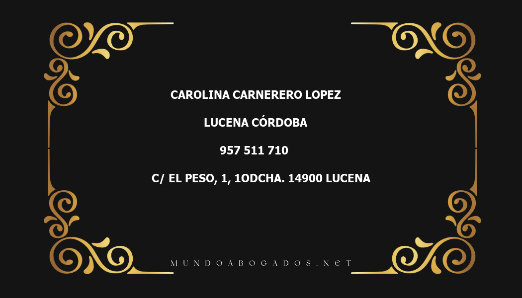 abogado Carolina Carnerero Lopez en la localidad de Lucena