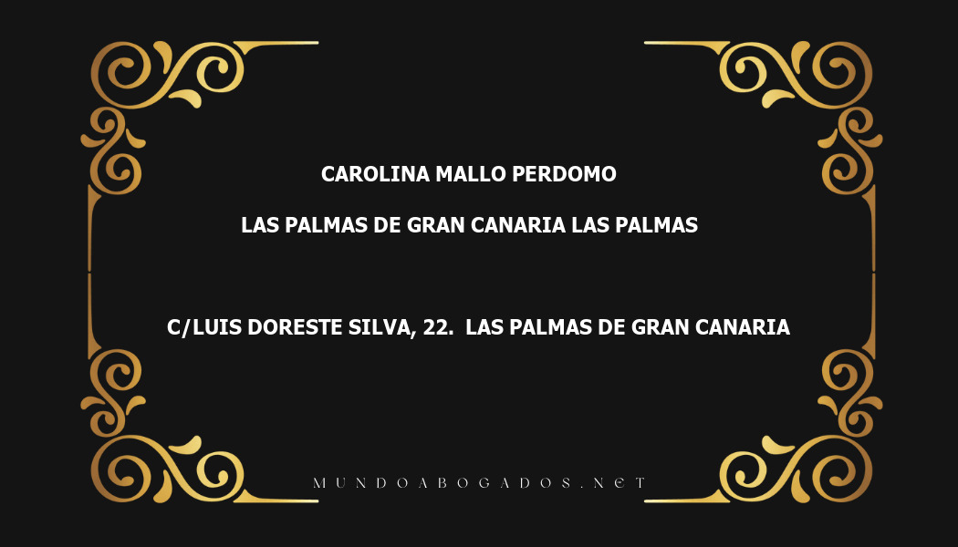 abogado Carolina Mallo Perdomo en la localidad de Las Palmas de Gran Canaria