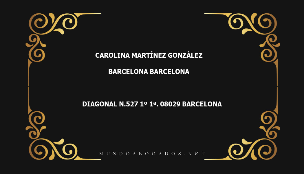 abogado Carolina Martínez González en la localidad de Barcelona