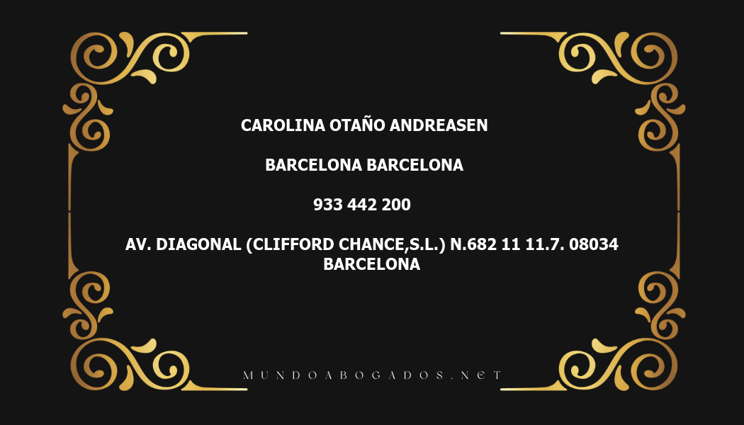 abogado Carolina Otaño Andreasen en la localidad de Barcelona