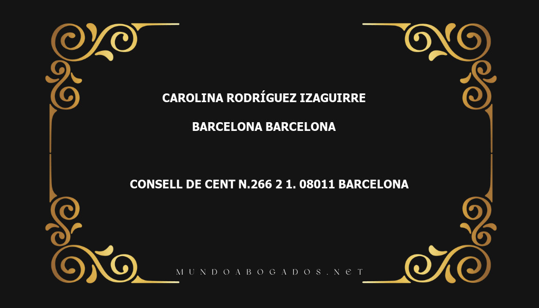 abogado Carolina Rodríguez Izaguirre en la localidad de Barcelona